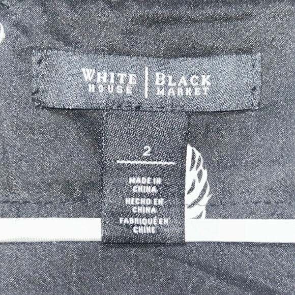 White House Black Market‎ Pull-On Skirt Textured Quilted Side Panels Black W 2 - Picture 4 of 12